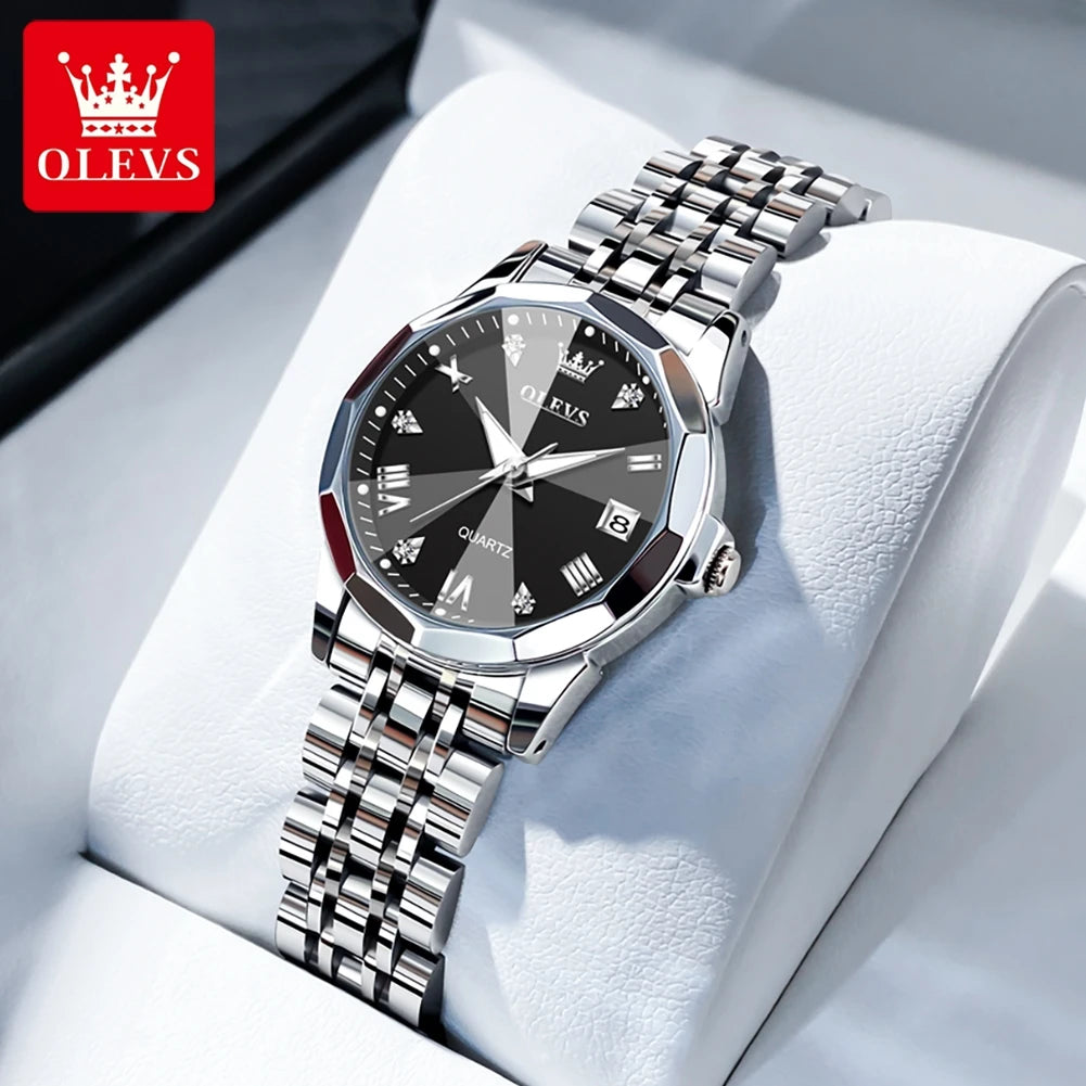 Reloj OLEVS 9931 para mujer, elegante reloj de cuarzo cuadrado original, resistente al agua, luminoso, con fecha automática, regalo para dama