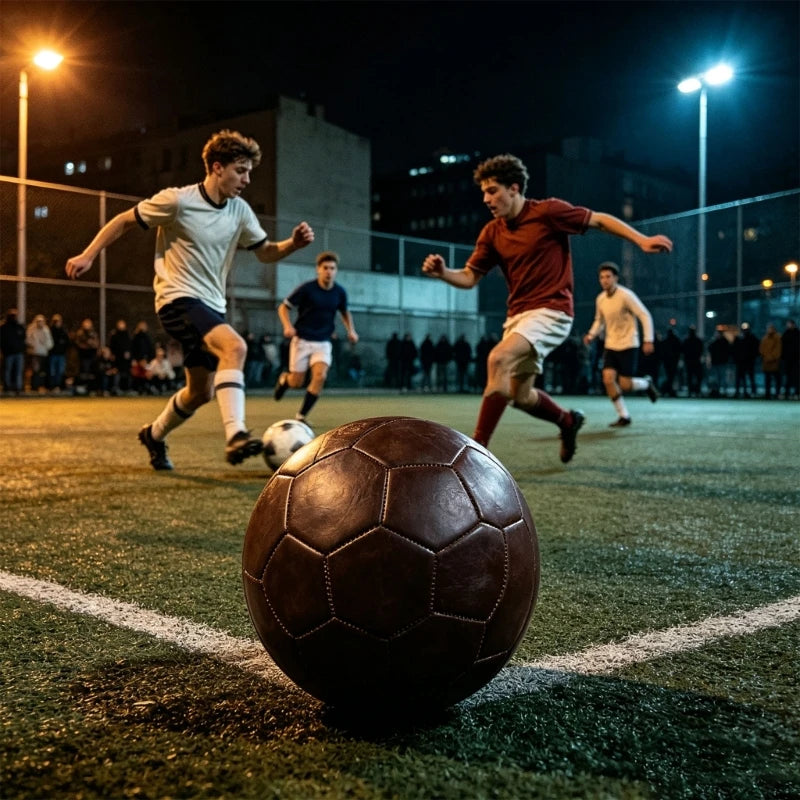 Balón fútbol tamaño 5 para entrenamiento en interiores y exteriores, fútbol práctica PU con paneles marrones para
