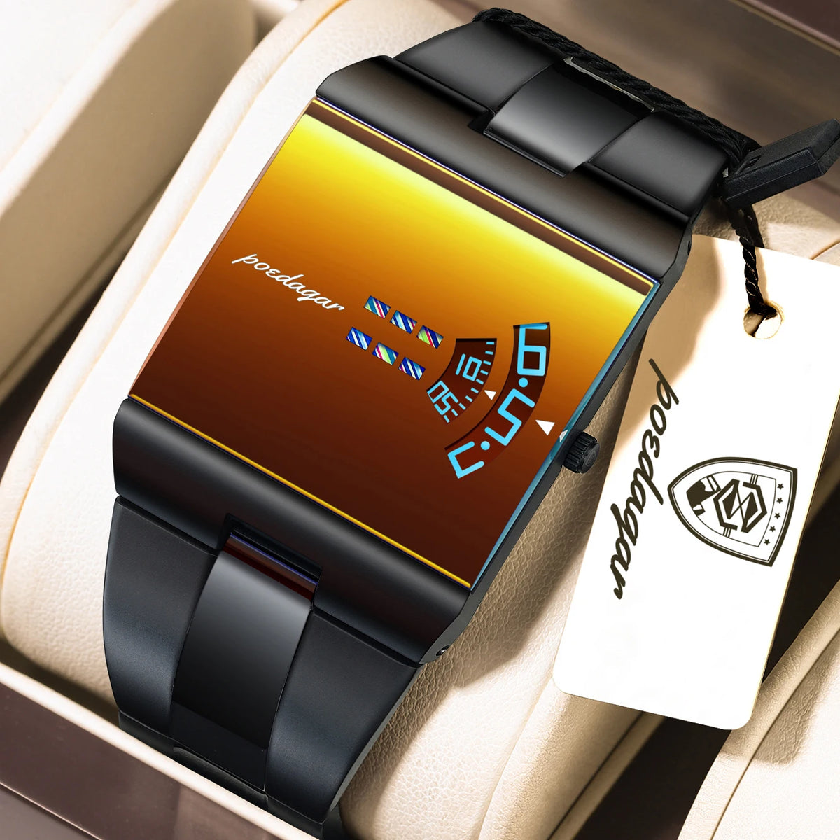 Reloj de cuarzo para hombre POEDAGAR, moda de lujo, resistente al agua, estilo casual, deportivo y militar, de acero inoxidable + caja