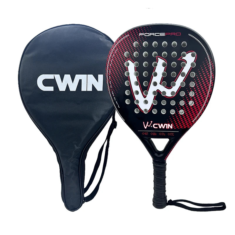 Raqueta de Paddle Cwin de fibra de carbono, cara EVA suave para entrenamiento profesional de adultos, raqueta de Paddle de tenis con Protector de pala de Padel