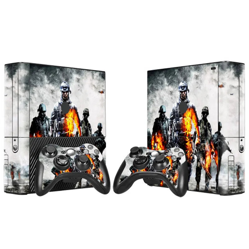 Pegatina Personalizada con Diseño a Medida para Consola Xbox 360 E y 2 Controles, Vinilo Decorativo para Xbox 360 E