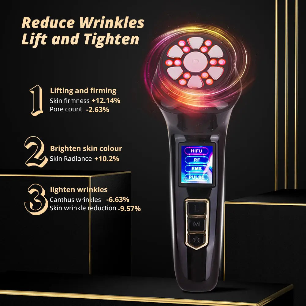 Máquina HIFU 4 en 1, Dispositivo de Lifting Facial con Ultrasonido y Radiofrecuencia, EMS, Reafirmante, Tensor, Antiarrugas, Herramientas de Belleza para el Cuidado Facial