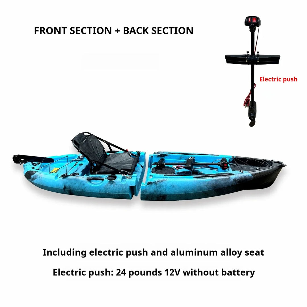 Kayak LLDPE portátil 2025 con canoa eléctrica impulsada por Pedal de carcasa dura dividida para Solo Tandem Lake Sea Adventures montaje Modular