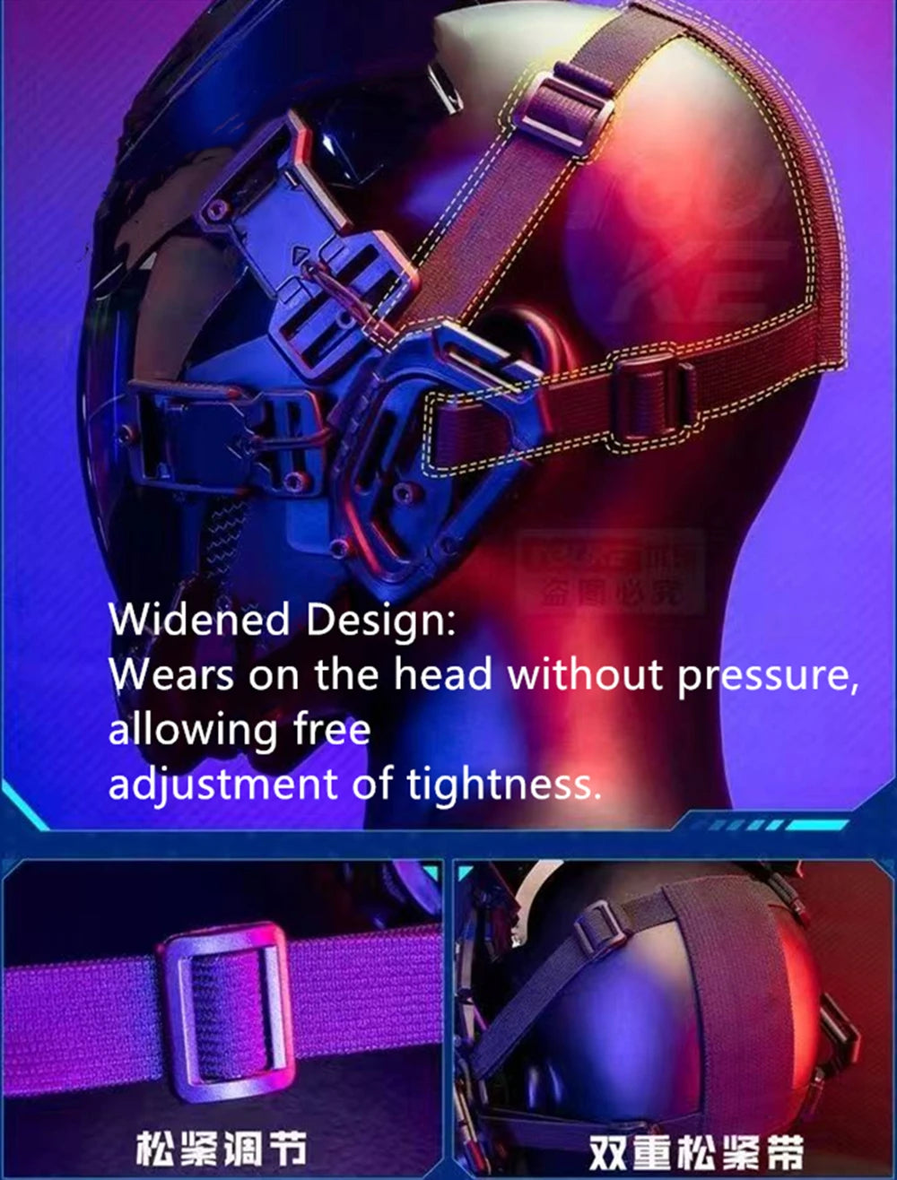 APP Cyberpunk Mask LED Custom Con El contenido personalizado es controlado por la aplicación, ropa técnica futurista, máscara de cosplay de Halloween