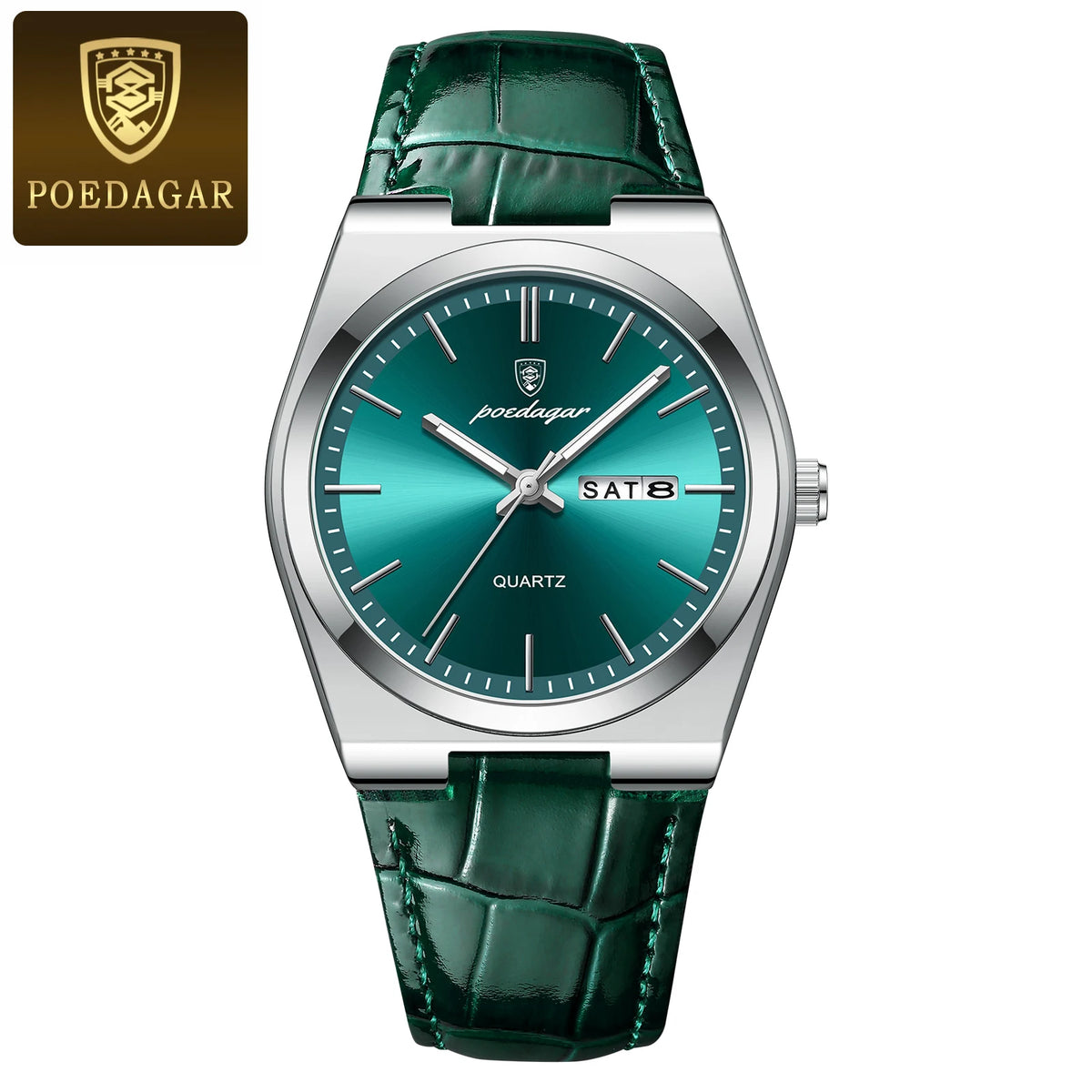 POEDAGAR Luxury Man Watch Waterproof Luminous Date Week Men Watch Simple Business Quartz Leather Men's Watches Relogio Masculino