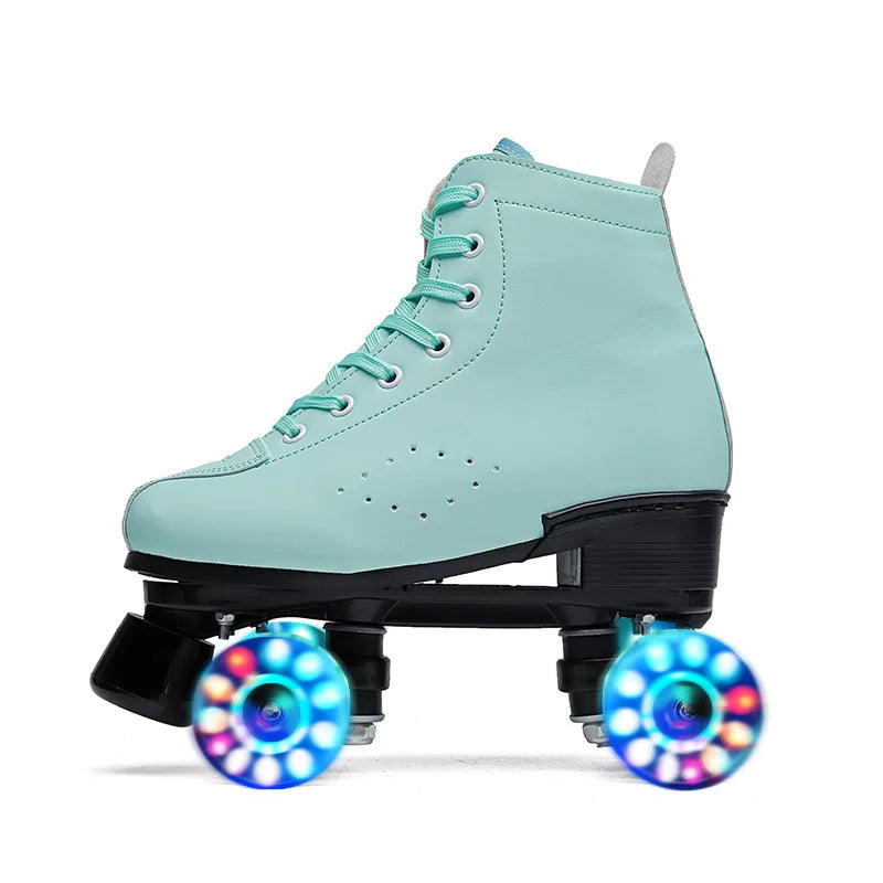 Patines de Doble Fila, Patines de Cuatro Ruedas para Hombre y Mujer, Flash