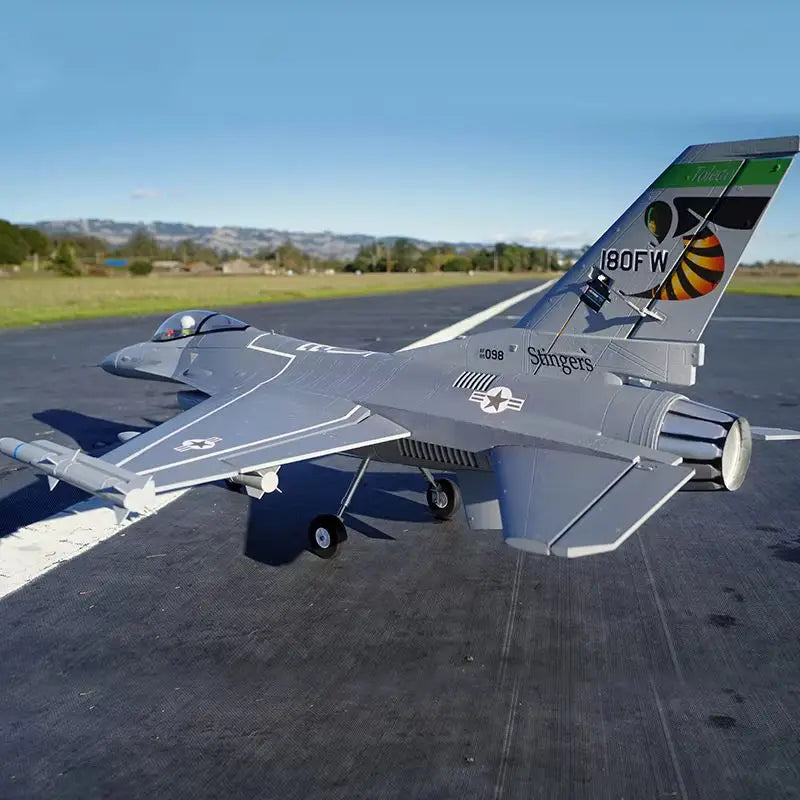Avión de Control Remoto Eléctrico Simulado FMS EDF Jet 70mm F‑16C Fighting Falcon PNP, Avión de Espuma de Ala Fija F16C