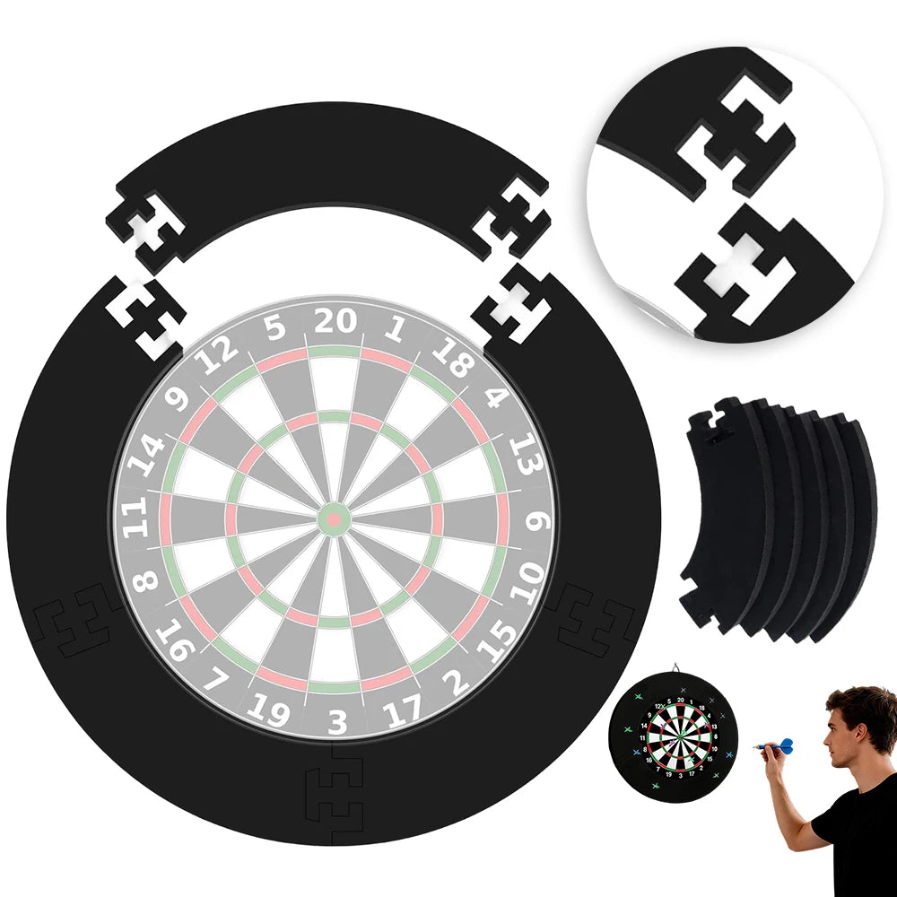 Dart Supplies Round Dart Board Surrounded By 5 Sections Easy Noise Reduction Ring Dart Board Shelter 71cm Outside 5 Pieces EVA Wall Soundproof 2.5cm for 45cm Dart Board Family Bar