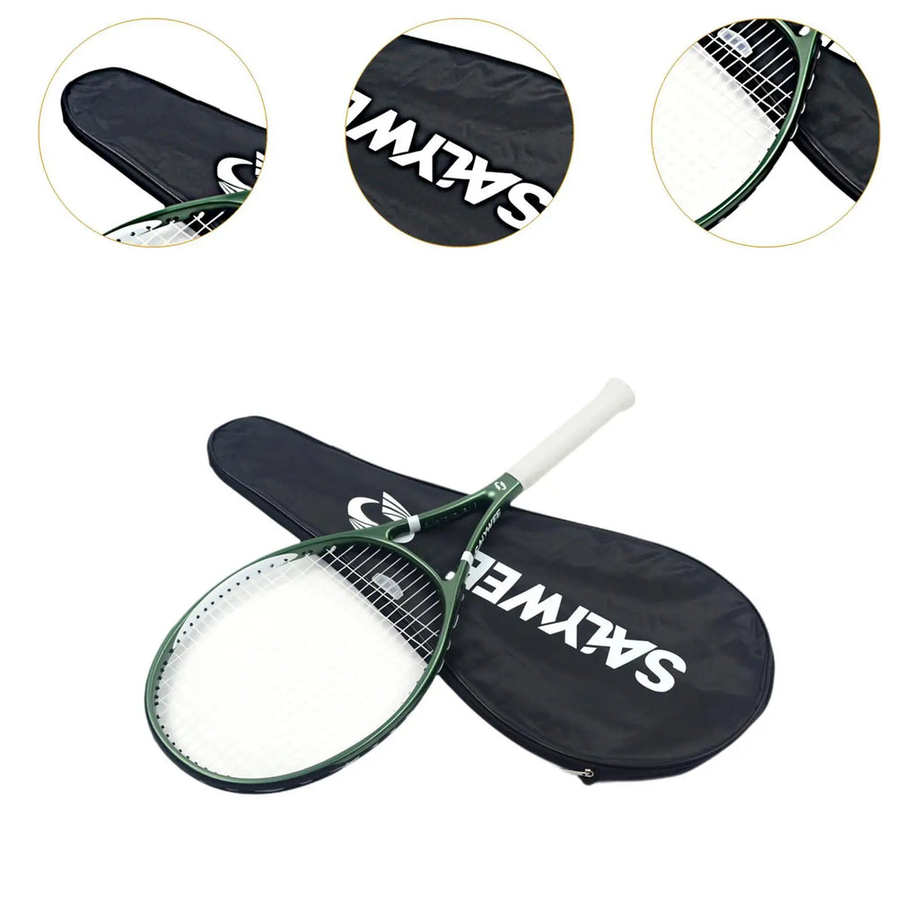 Raqueta de tenis ligera de fibra de carbono con mango antideslizante, herramienta de entrenamiento con bolsa para adultos y principiantes