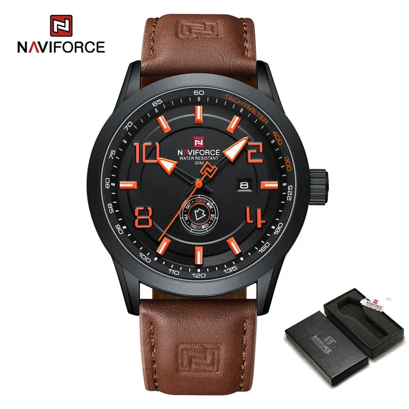 Reloj de pulsera deportivo para hombre marca NAVIFORCE, de lujo, militar, impermeable, de cuarzo, con correa de poliuretano luminosa, 2025