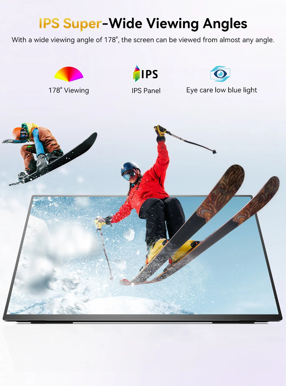 Monitor portátil UPERFECT de 21,4", 100 Hz, 120 % sRGB, 350 nits, FHD, FreeSync, IPS, HDR, para juegos, USB-C, HDMI, pantalla externa de viaje para portátil, MacBook, PC, Surface, PS5 y Xbox.