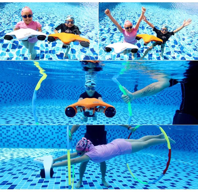 Scooter Subacuático Asiwo con Soporte para Cámara de Acción para Niños/Adultos, 40M Resistente al Agua, para Buceo, Snorkel y Piscina