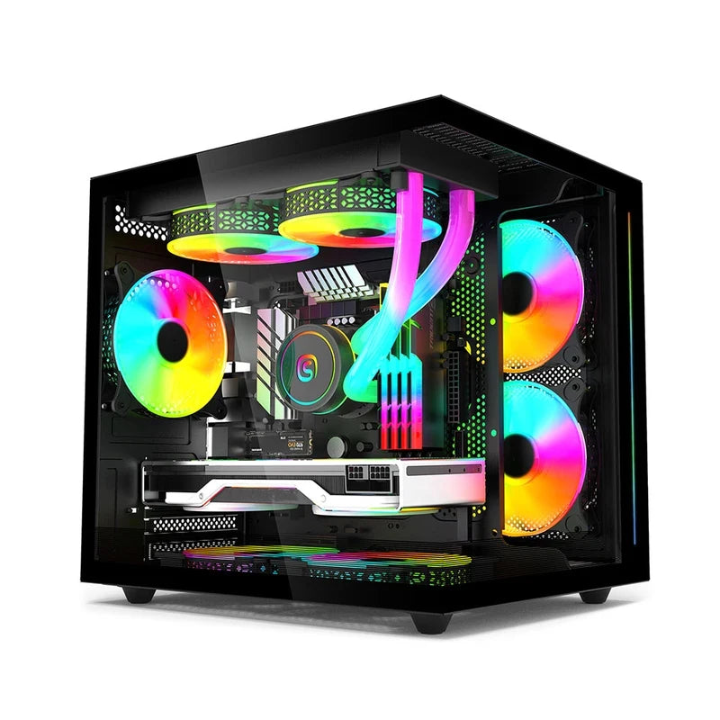 Computadora de Escritorio para Juegos con el Mejor Precio, Intel Xeon E5 2695 de Nivel I9, 12 Núcleos, 48 GB de RAM, 512 GB/1 TB SSD, Tarjeta de Video RX580 de 8 GB