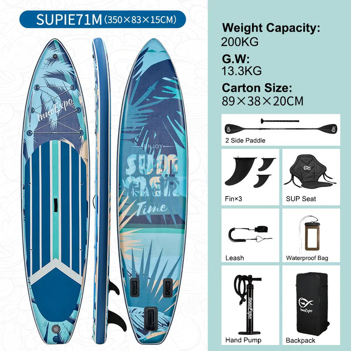 Tabla de Paddle Surf Inflable InnoExpo de 350 cm, Tabla de Surf, Tabla de SUP, Antideslizante, para Deportes Acuáticos, Tabla de Paddle Surf ISUP