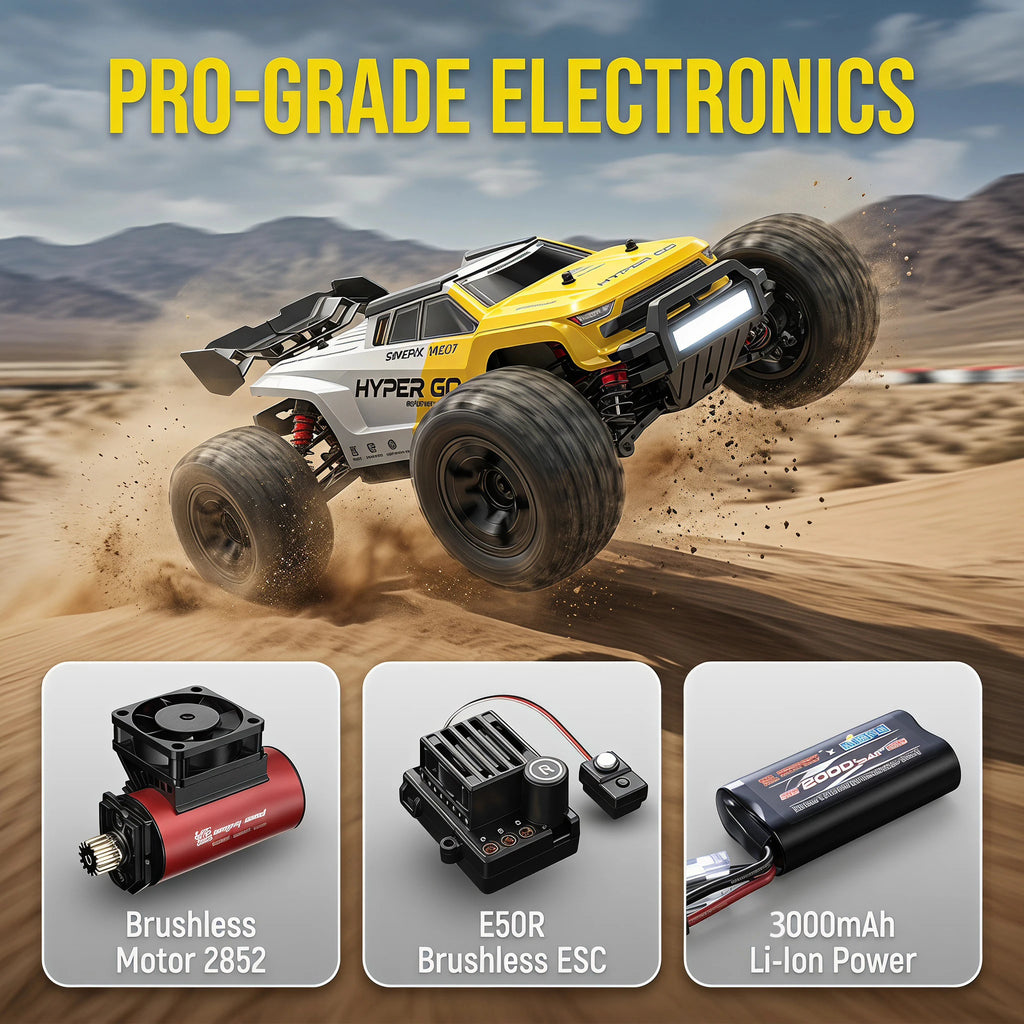 HYPER GO MJX 14207 Coche RC 1/14 de alta velocidad 60KM/H, coche de carreras a la deriva 4WD profesional con control remoto 2.4G, coche todoterreno con motor de escobillas, Monster Truck, juguete de regalo para adultos