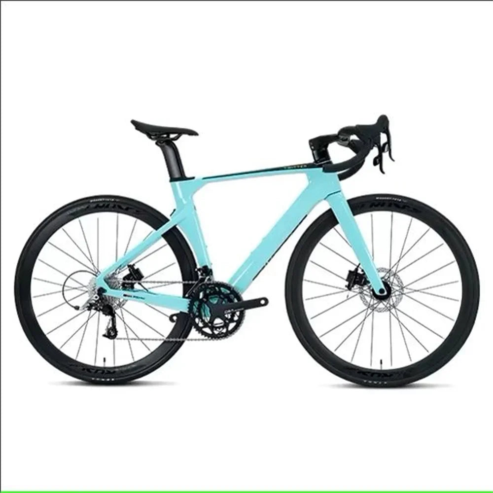 TWITTER R5pro 43.5-56cm Bicicleta de carretera de fibra de carbono T800 con transmisión electrónica EDS-TX7100 de 24 velocidades, bicicleta de carretera aerodinámica