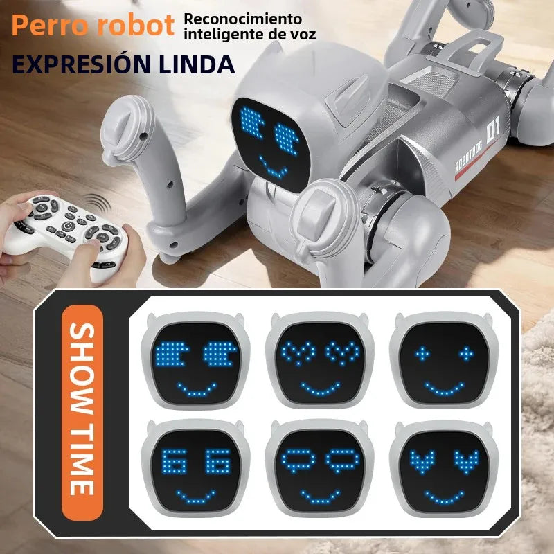 Intelligent robot dog, AI companion toy, voice commands, 20 types of action programming,singing and telling stories,child's gift