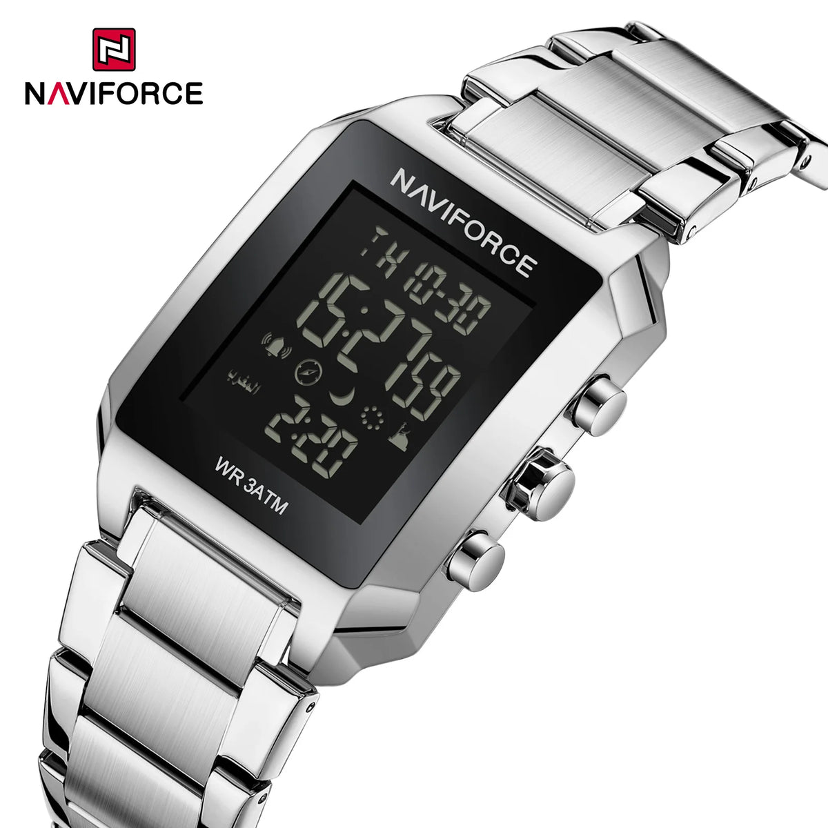 Reloj deportivo digital LED de moda NAVIFORCE 9270, reloj electrónico, resistente al agua 3Bar, reloj de pulsera para hombre Relogio Masculino
