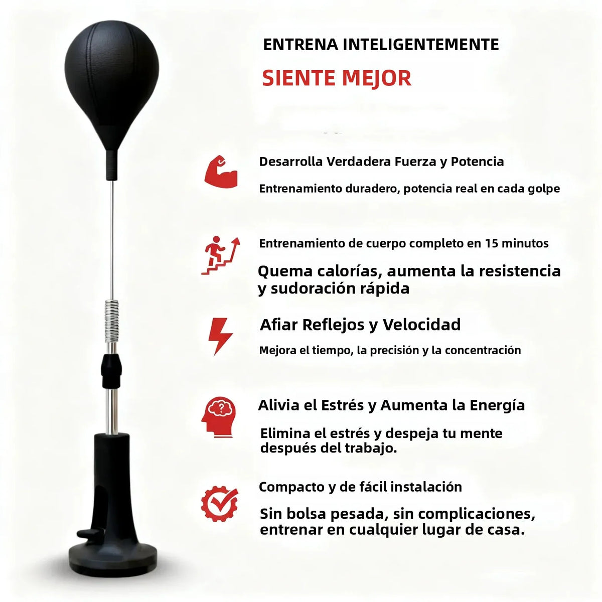 Nuevo Saco de Boxeo Premium 2026, Saco Cobra para Entrenamiento de Agilidad, Equipo de Fitness para el Hogar, Saco de Reflejos con Barra, El Mejor Regalo Familiar