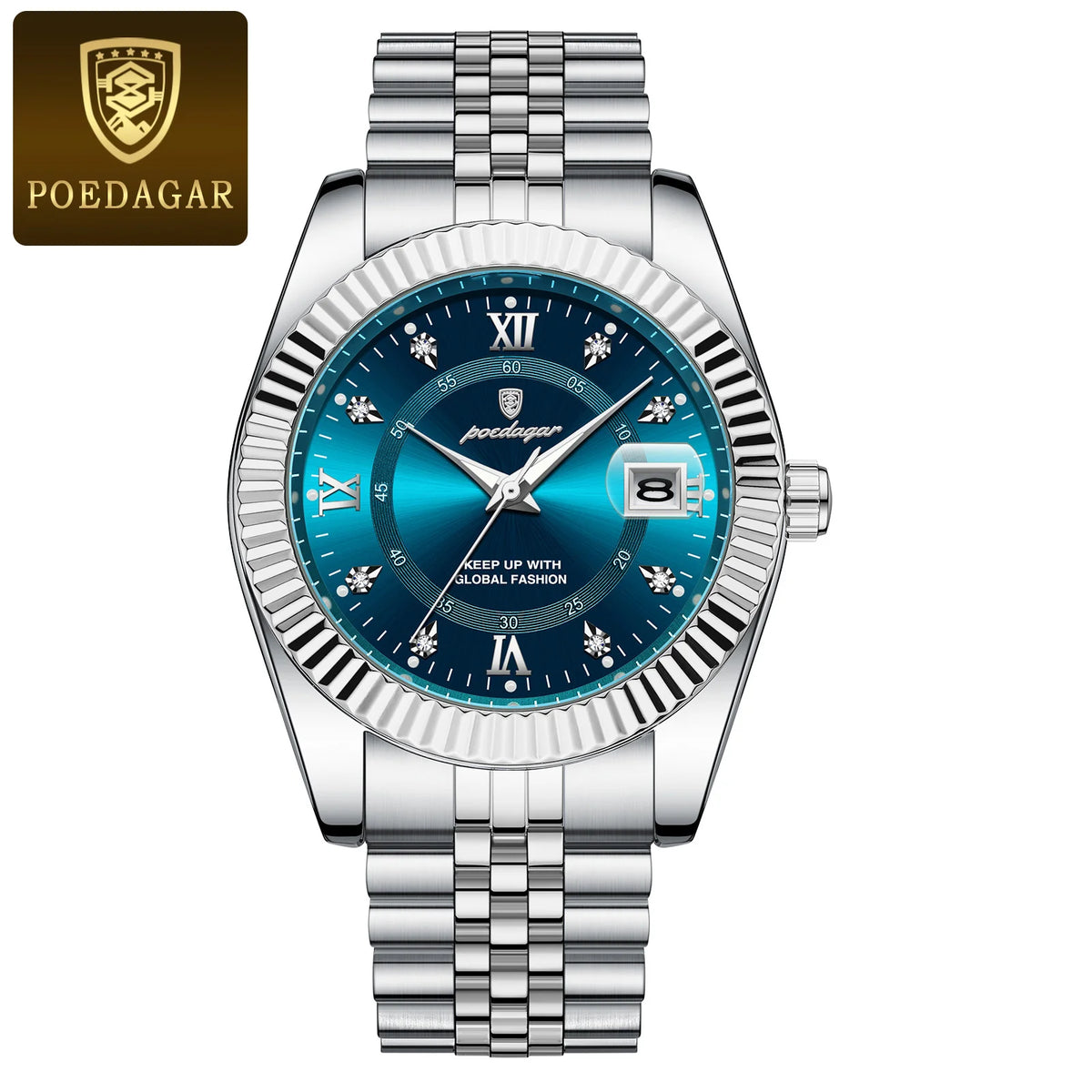 Reloj de lujo para hombre POEDAGAR, resistente al agua, acero inoxidable, luminoso, reloj de pulsera militar, cronógrafo de cuarzo para negocios