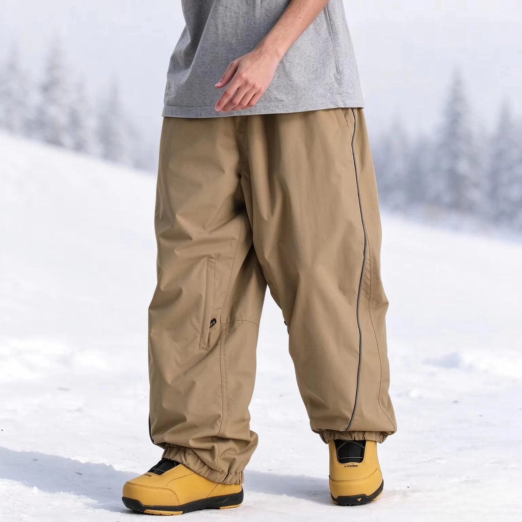 GSOU SNOW Pantalones de esquí para hombre, nuevos, a prueba de viento, holgados, impermeables, para invierno, actividades al aire libre, snowboard, reflectantes, para mujer, adultos, transpirables