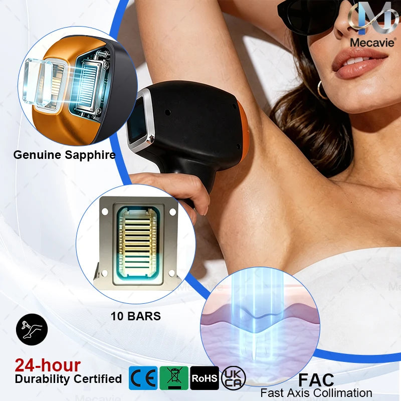 Máquina de Depilación Láser de Diodo 2 en 1 y Eliminación de Tatuajes por Picosegundos, 5 Longitudes de Onda 755 808 830 940 1064nm, Tecnología FAC, Enfriamiento por Hielo