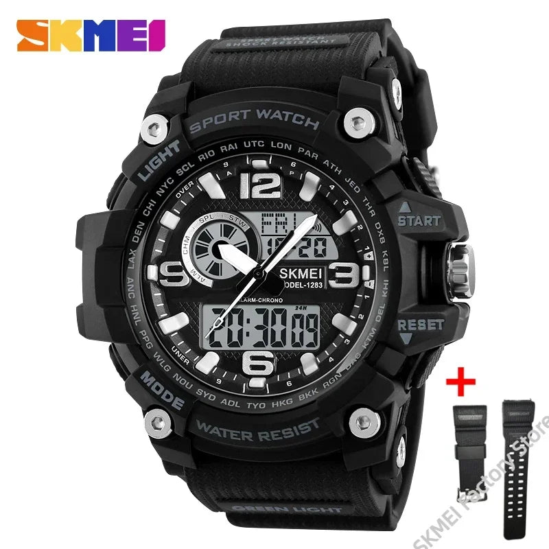 Reloj digital deportivo SKMEI 1283 para hombre, resistente al agua, a prueba de golpes, con luz LED, modelo 1637