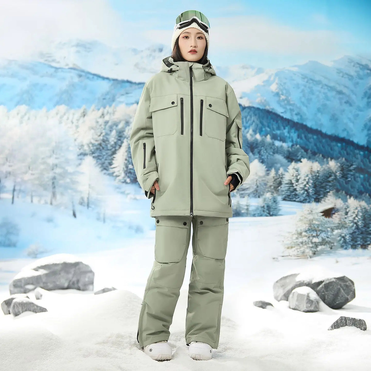 Nuevo Conjunto de Traje de Esquí Individual y Doble Original, Ropa de Esquí Impermeable y Gruesa para Hombre, Ropa Universal Cálida para Mujer