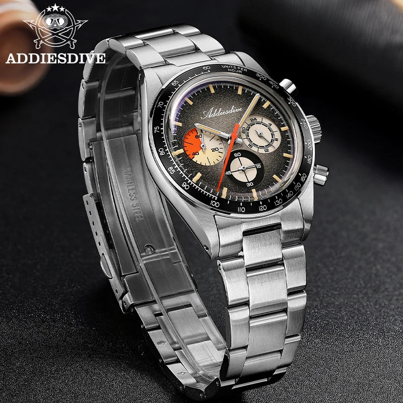 ADDIESDIVE 2026 Nuevo Reloj de Cuarzo Cronógrafo de Lujo para Hombre, Esfera Luminosa C3, Reloj de Pulsera de Negocios de Acero Inoxidable Impermeable 100M