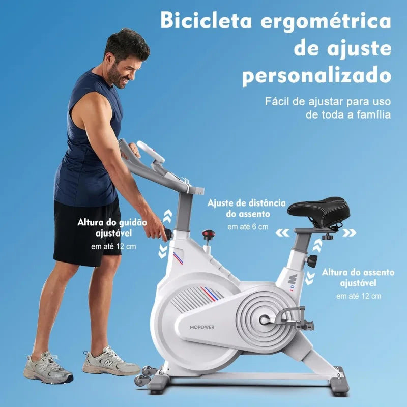 Bicicleta Estática de Spinning para Interiores, Bicicleta de Ejercicio con Resistencia Magnética Silenciosa y Monitor LCD, Equipo de Ejercicio Cardiovascular para Gimnasio en Casa