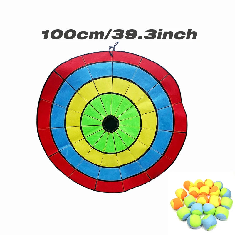 Juego de diana para exteriores con tablero de tela redondo, diana con bolas adhesivas, juguete con 20 bolas, deporte divertido para la interacción entre padres e hijos