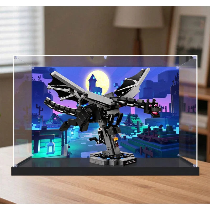 Vitrina de acrílico adecuada para bloques de construcción Lego 21595 Dragon, transparente y a prueba de polvo, expositor para el modelo de bloques 21595, juguete no incluido