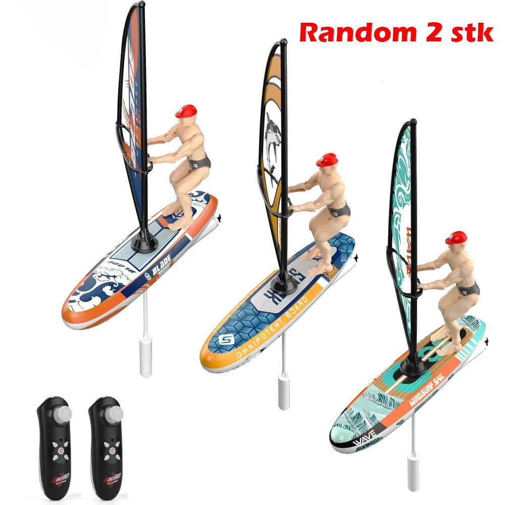 Barco de vela RC, lancha rápida a control remoto 2.4G, modelo de juguete de carreras, kayak oscilante deslumbrante, juguete acuático competitivo para piscina y exteriores para niños