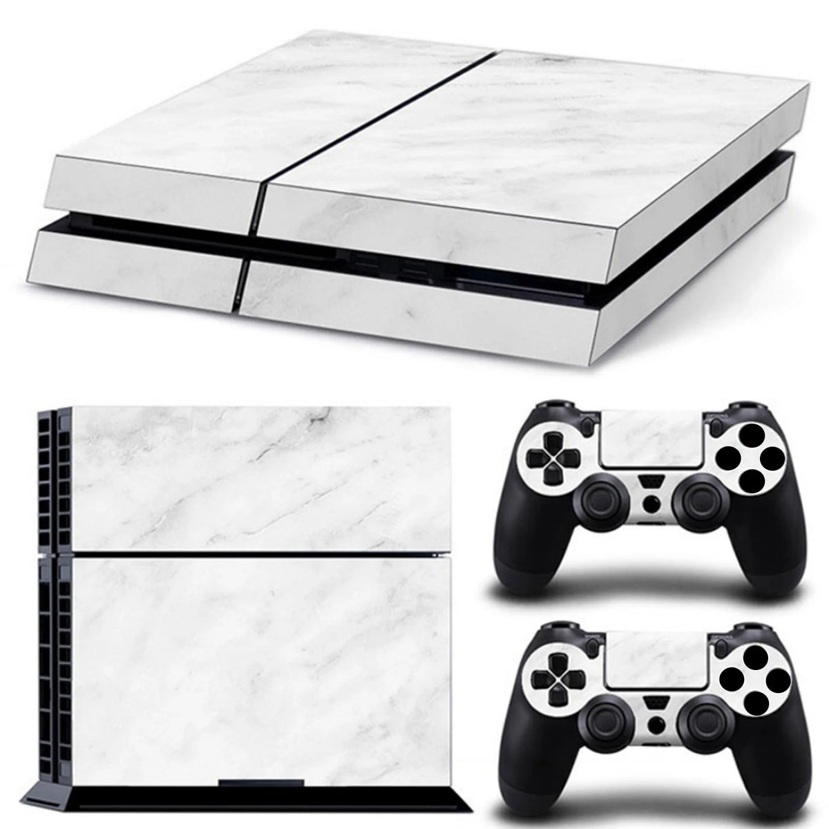 Adhesivo protector de vinilo compatible con consola PS4 y 2 mandos, funda extraíble