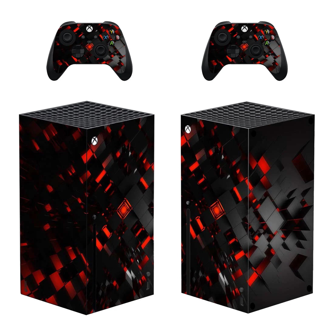 Para xbox series X pegatina de piel diseño de calavera roja calcomanía cubierta pieles de pvc para xbox series X pegatina de vinilo para xbox series X