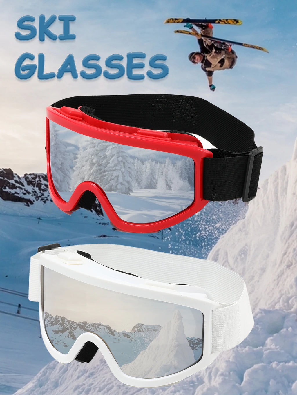 Gafas de Esquí TPU Nuevas con Marco Grande para Hombre, Protección Contra el Viento, Protección UV, Gafas de Ciclismo y Escalada