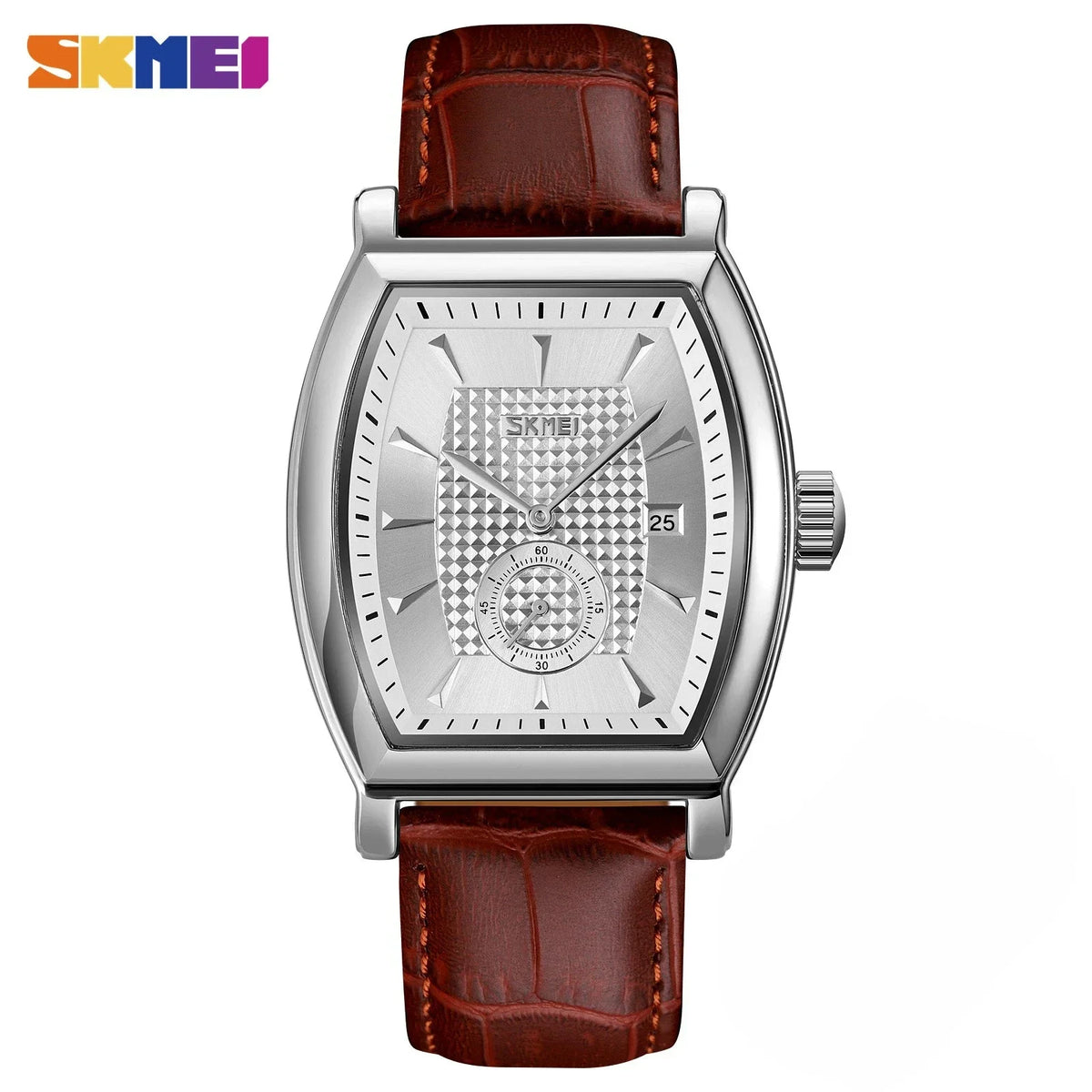 Reloj de cuarzo para hombre SKMEI 9306 de negocios, de lujo, con correa de cuero, calendario, resistente al agua, deportivo, reloj de pulsera para hombre