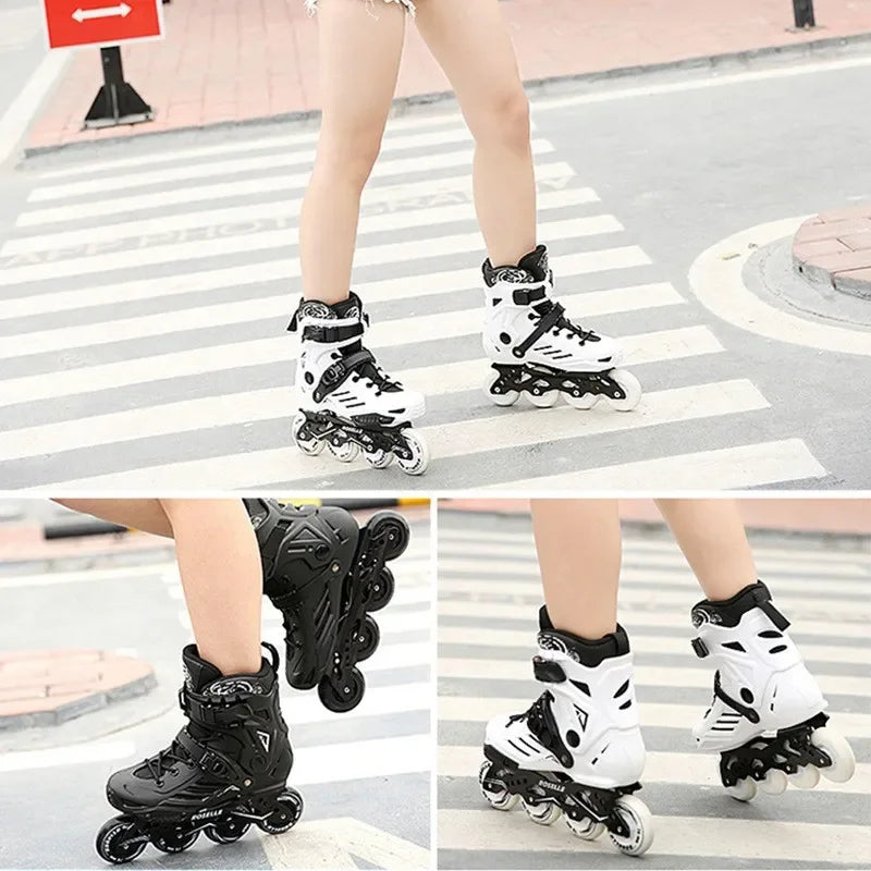Patines en Línea Originales Roselle Talla 35 a 46, Patines Profesionales para Adultos y Niños, Zapatos de Patinaje sobre Ruedas, Slalom, Deslizamiento