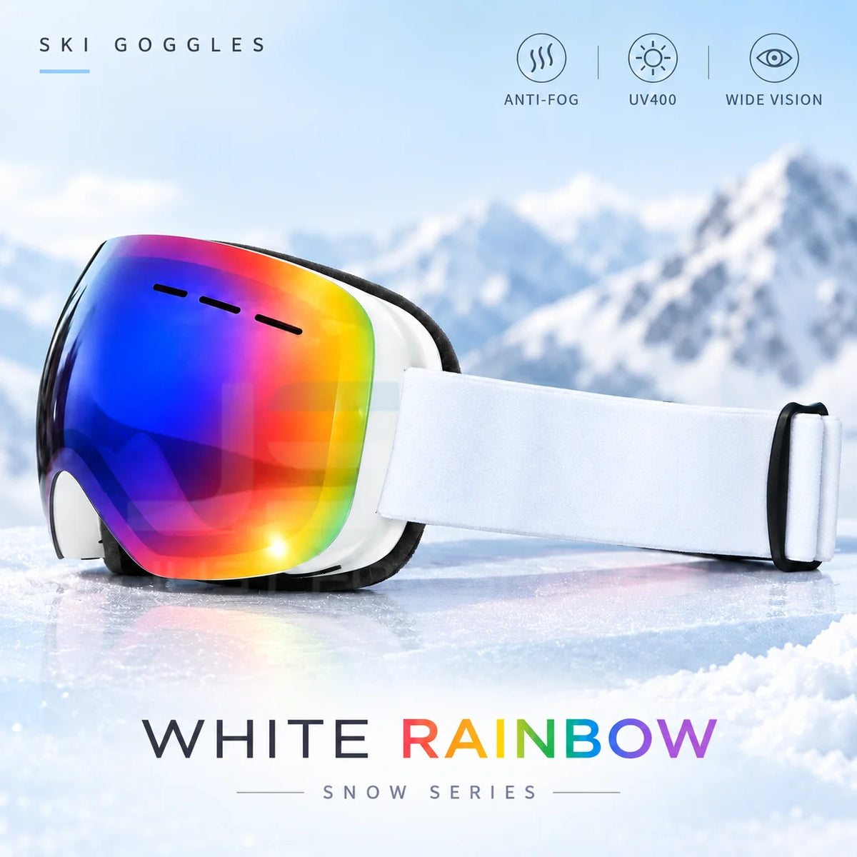 Gafas de esquí profesionales para adultos JSJM, con protección UV400, tratamiento antiniebla, lentes REVO de doble capa, gafas para snowboard con amplio campo de visión, para hombres y mujeres, ideales como regalo de Navid