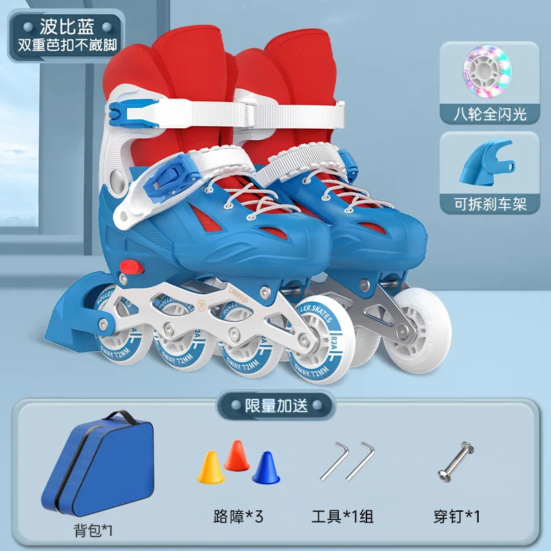 Juego Completo de Patines en Línea para Niñas Principiantes, Patines para Niños, Forro Suave y Transpirable, Patines Cómodos para Aprender