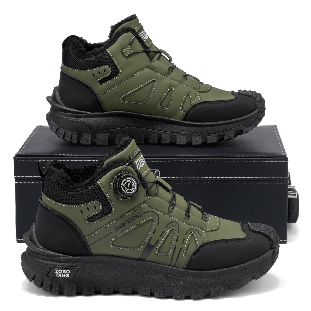 Botas de Invierno para Hombre, Forradas de Felpa, Cálidas, de Media Caña, Tallas 35-48, Estilo Coreano, Versátiles, con Forro de Algodón Grueso y Cómodo, Botas de Nieve Modernas para Exteriores
