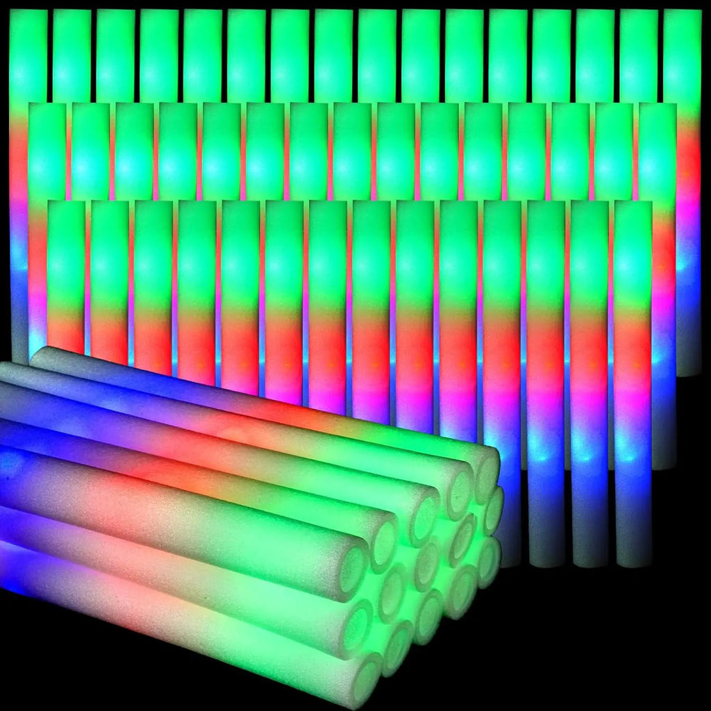 30 Uds. De barras luminosas de espuma con 3 modos, barra luminosa intermitente Led colorida que brilla en la oscuridad, suministros para fiestas para conciertos de Raves de boda