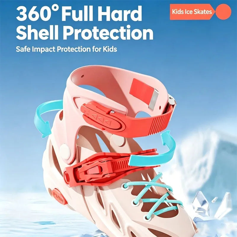 Patines de hielo ajustables para niños, disponibles en 3 tallas, botas para patinaje artístico sobre hielo, con forro de lana para mantener los pies calientes, cuchillas de acero inoxidable, patines de hielo para niños y n