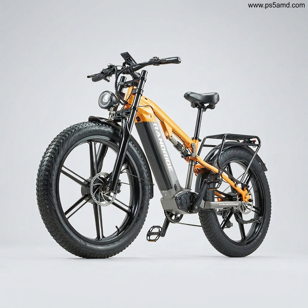 Bicicleta eléctrica de montaña para adultos RANDRIDE YX80M-2, potentes motores duales, batería de litio de largo alcance de 48V 20AH, cuadro de aleación de aluminio, ebike con neumáticos gruesos de 26*4.0, bicicleta eléctrica para todo terreno