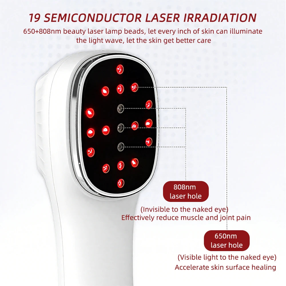 Dispositivo de belleza infrarrojo con luz roja para cara y cuerpo, 650nm + 808nm, rejuvenecimiento de la piel, articulación muscular, alivio de la fatiga corporal, cuidado de la salud