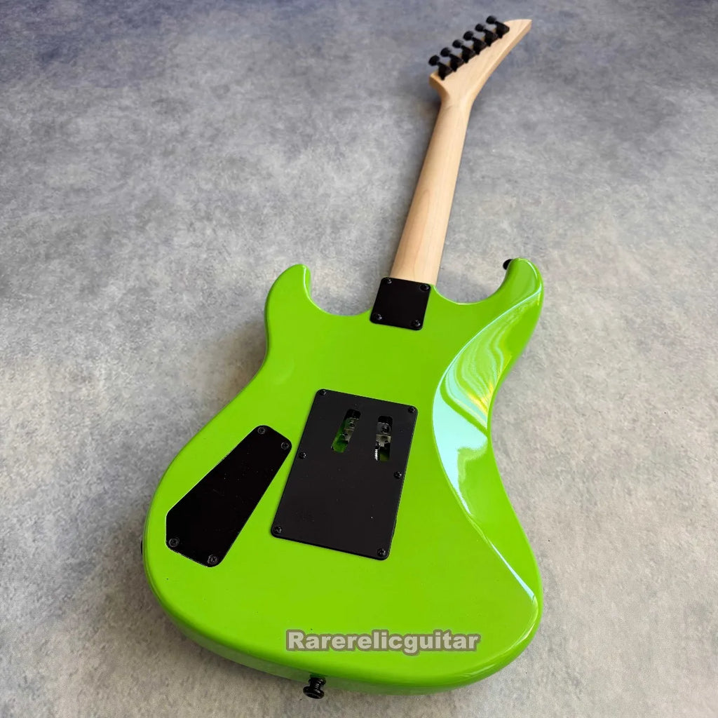 Guitarra Eléctrica Personalizada de 6 Cuerdas Green Snake, Trémolo Floyd Rose, Herrajes Negros