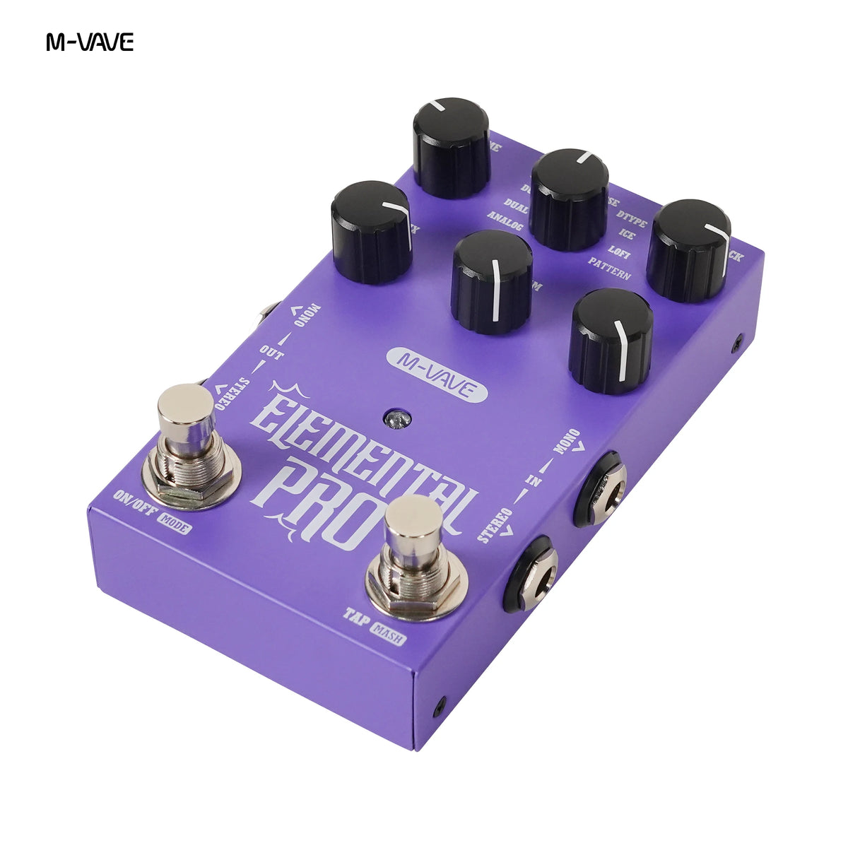 NUEVO pedal de efecto de delay para guitarra eléctrica M-Vave Elemental Pro, con efecto de delay estéreo, 9 modos y tiempo ajustable de 100 a 1200 ms, ideal para la interpretación en directo.
