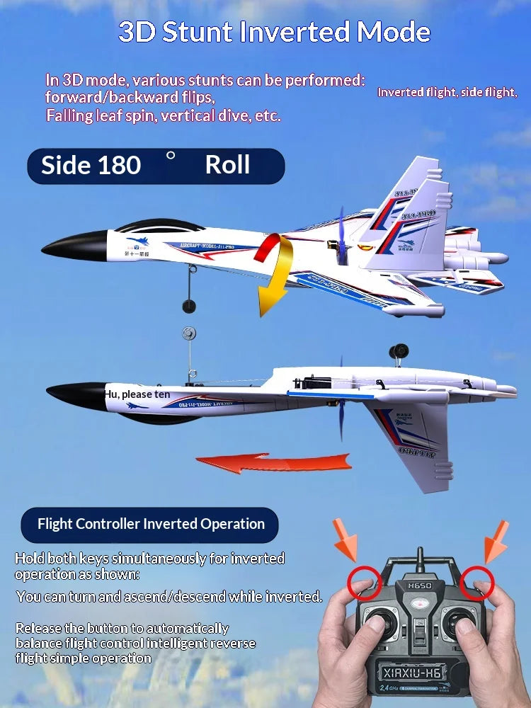 NUEVO Avión RC J11 Pro de 6 Canales con Motor sin Escobillas, 2.4GHz, Impermeable, Anfibio, Acrobacias 3D, Giro de 180°, para Aficionados
