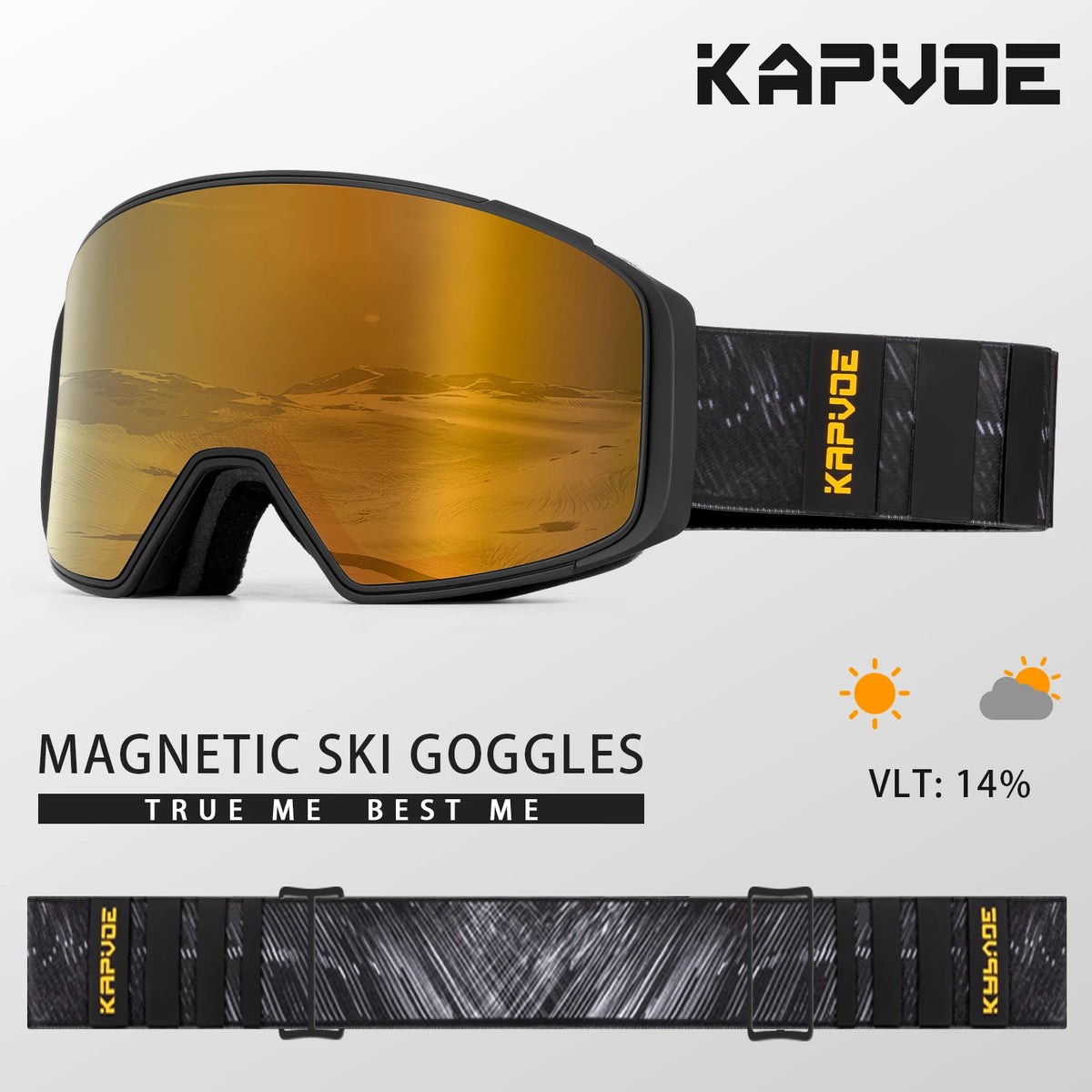 KAPVOE lente de atracción magnética deportes al aire libre gafas de esquí fotocromáticas protección esquí Snowboard correa antideslizante gafas de nieve
