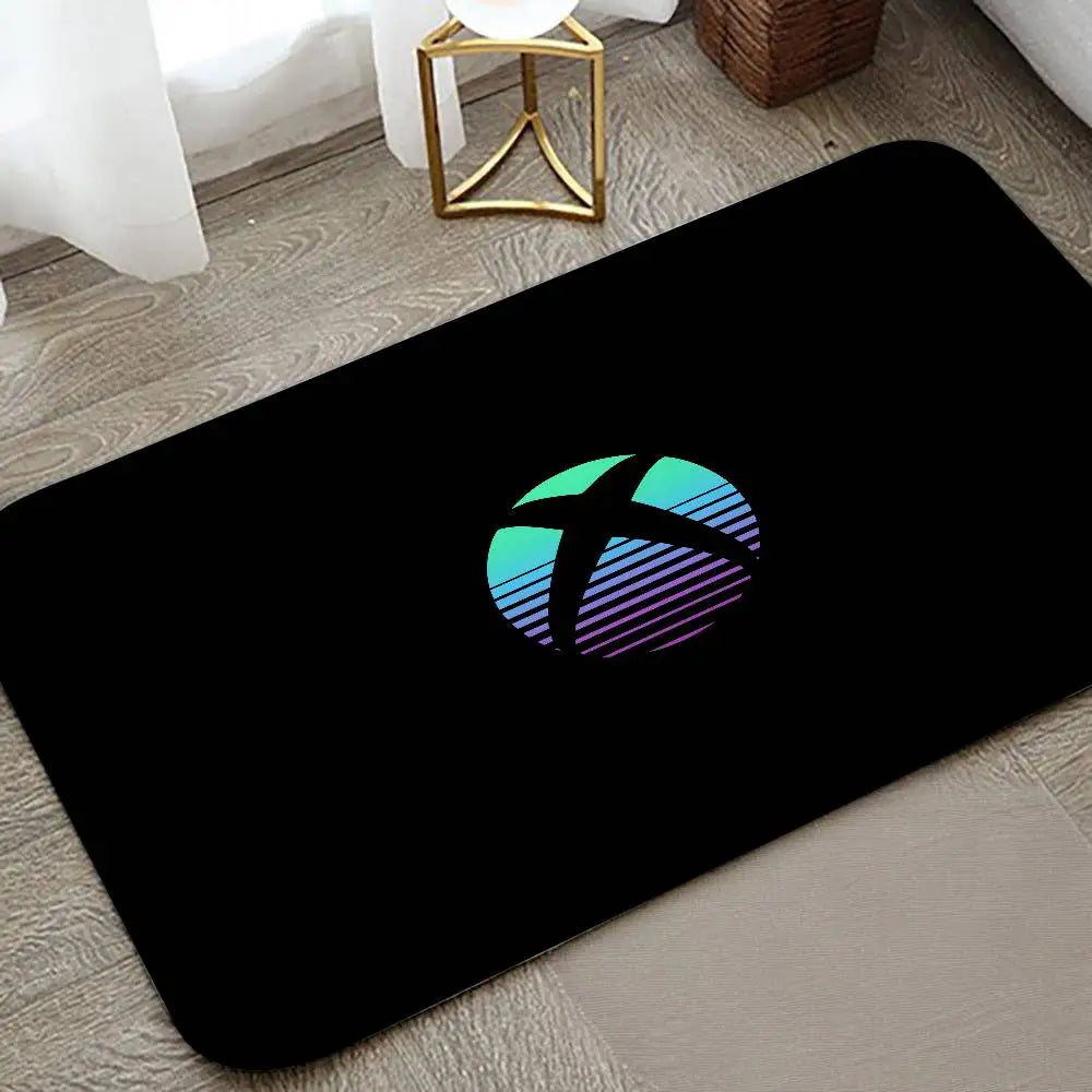Alfombra de suelo con logotipo Cool H-XBox-S, alfombra de puerta de franela estampada con patrón, adecuada para baño, sala de estar, decoración del hogar